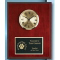 Mahogany Finish Solid Wood Plaque w/ Clock (12"x15")